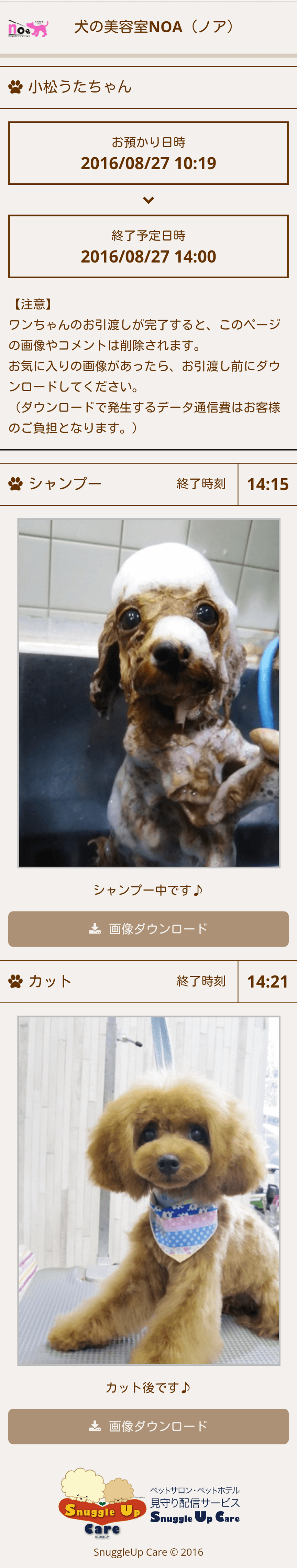 Snugle Up Care配信内容